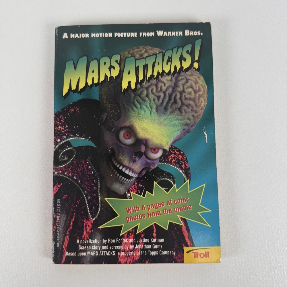 Mars Attacks! Paperback Book‎ Novelization Fontes & Korman Troll 1996 Topps WB